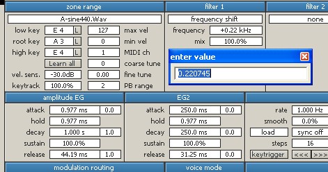 Freq Shift entry